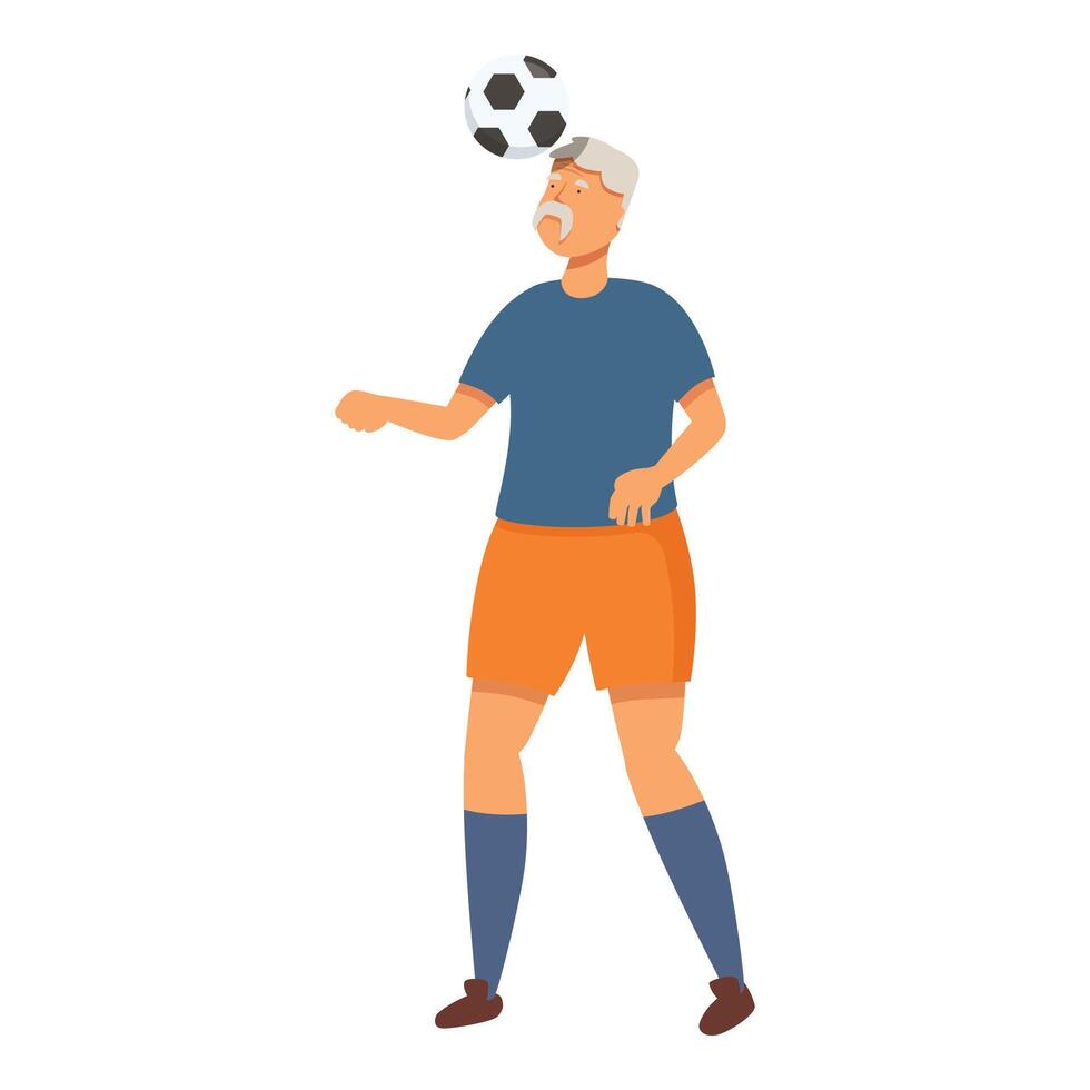 Alten Mann Kopf abspielen Symbol Karikatur Vektor. Fußball draussen vektor