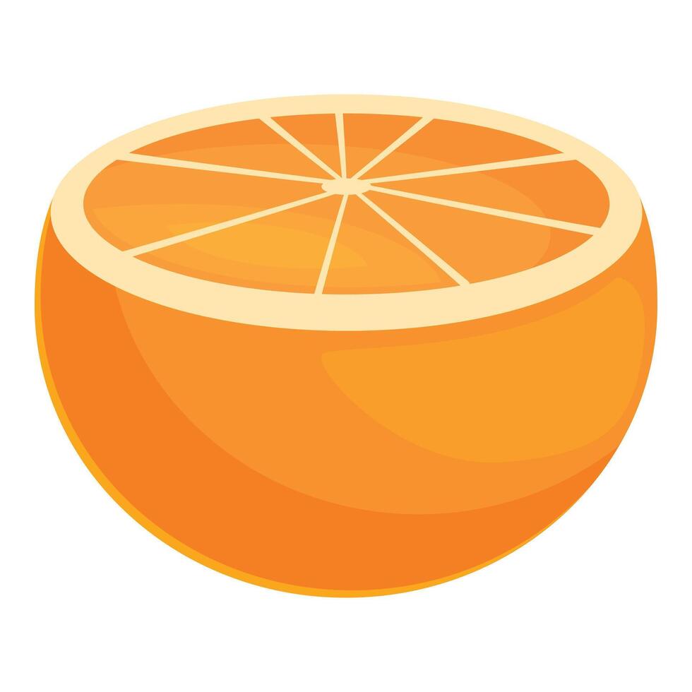 Hälfte Orange Obst Symbol Karikatur Vektor. frisch Produkt vektor