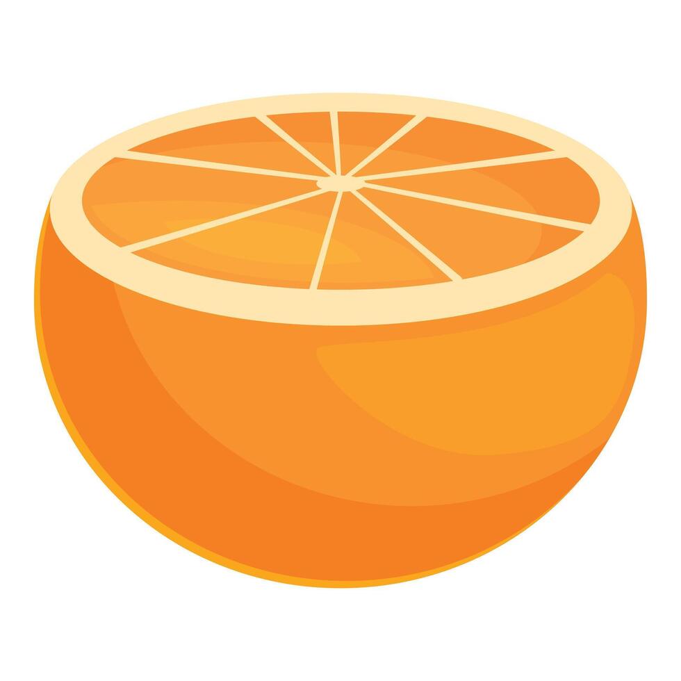 halv orange frukt ikon tecknad serie vektor. färsk produkt vektor