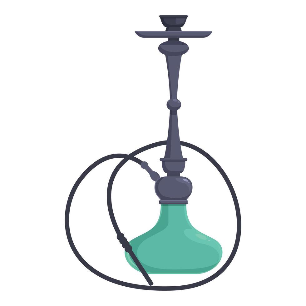 svart grön vattenpipa ikon tecknad serie vektor. rökning Utrustning vektor