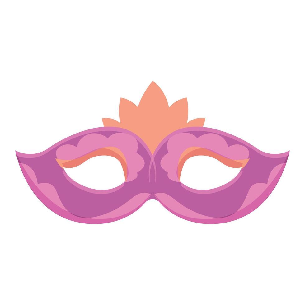 rosa Färg karneval mask ikon tecknad serie vektor. konst roligt skede vektor