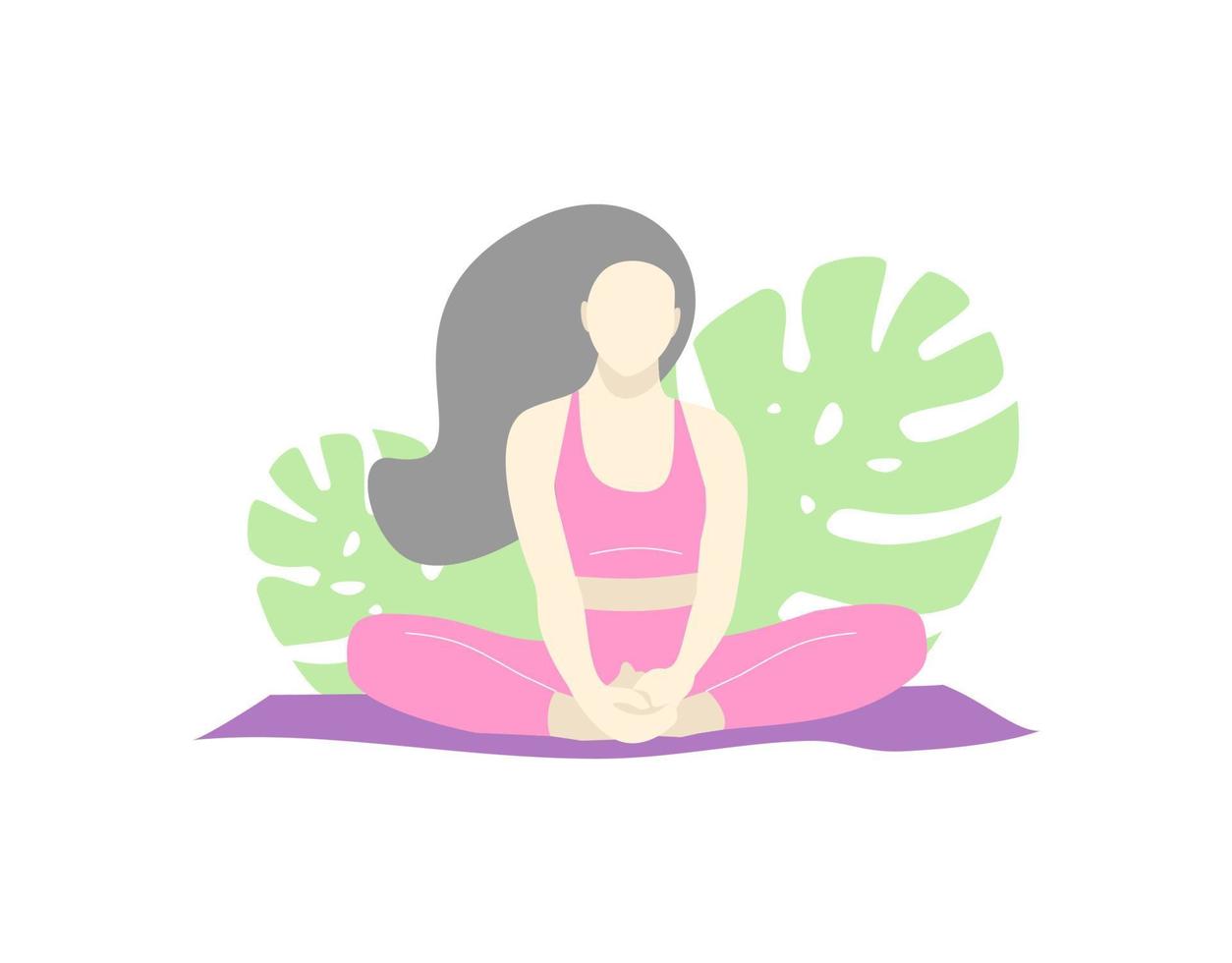 Yoga-Mädchen auf weißem Hintergrund. Yoga-Lotus-Pose. Meditation vektor