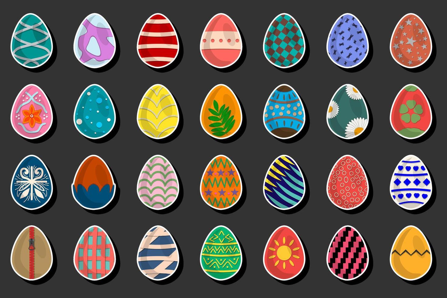 Illustration auf Thema Feier Urlaub Ostern mit jagen bunt hell Eier vektor