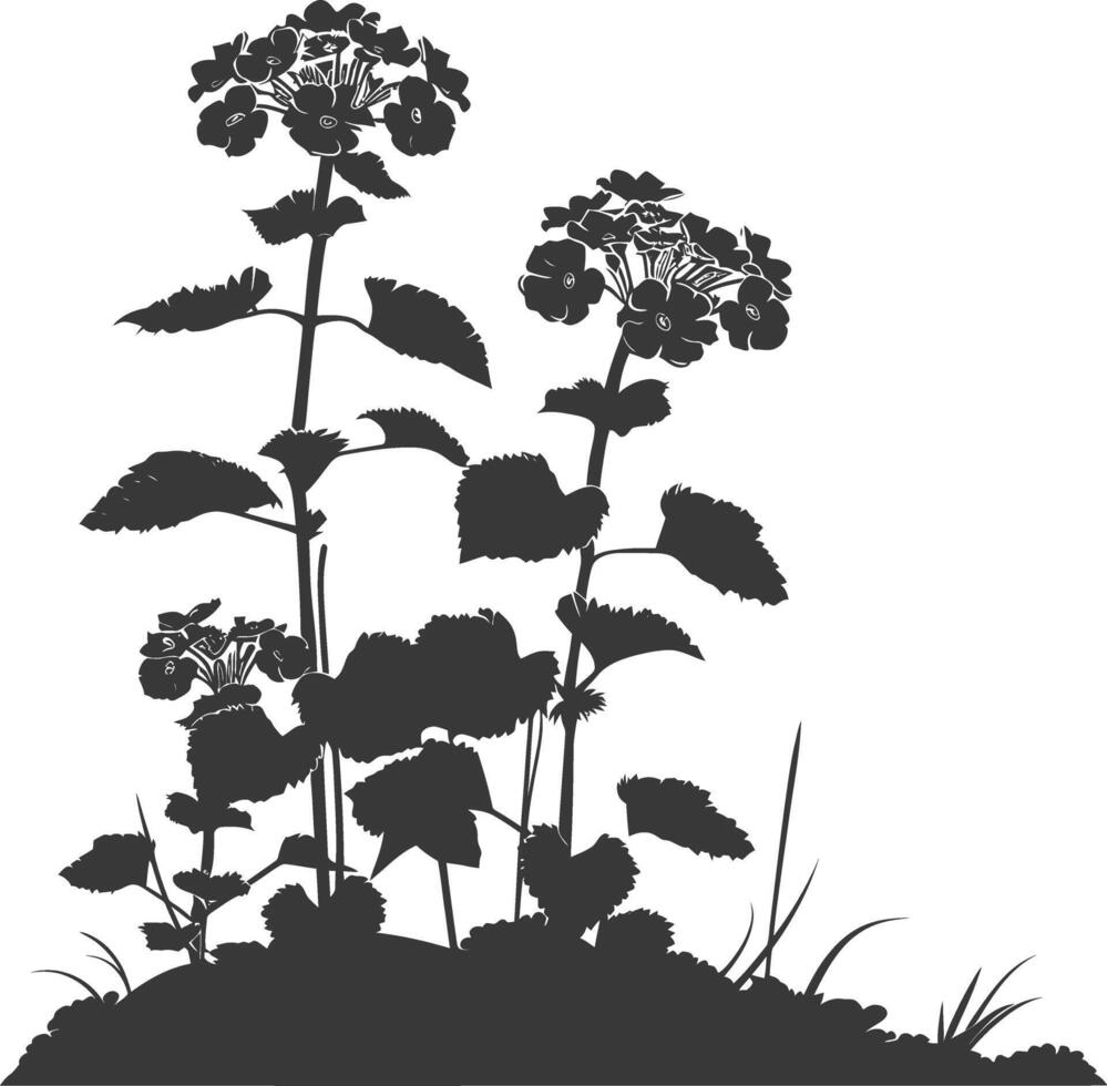 ai generiert Silhouette Lantana Blume im das Boden schwarz Farbe nur vektor