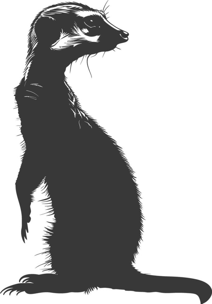 ai generiert Silhouette Erdmännchen Tier schwarz Farbe nur vektor