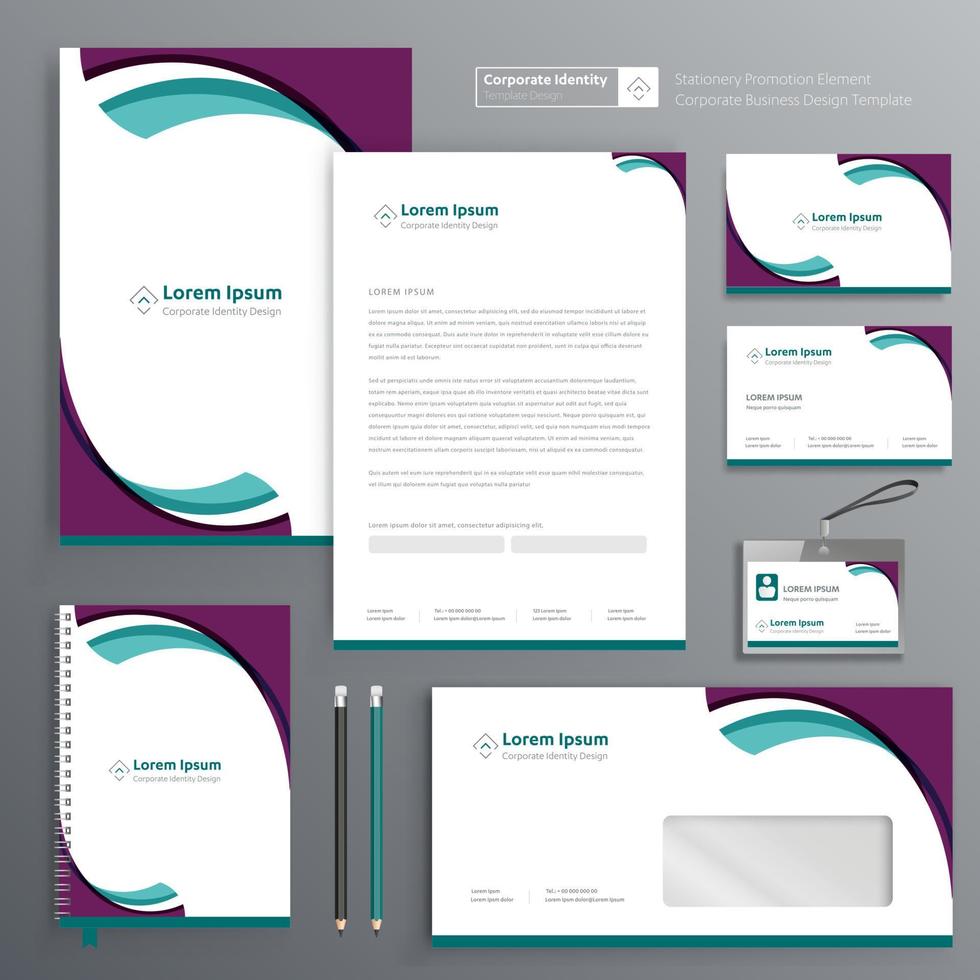 Corporate Business Identity Template Design Briefpapier Vektor abstrakten Hintergrund mit Memo Geschenkartikel Farbe Werbeartikel Souvenirs