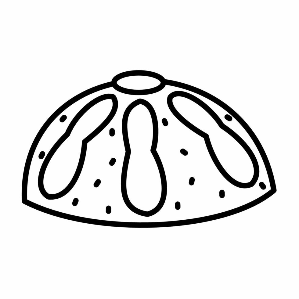 pan de muerto bröd ikon line.eps vektor