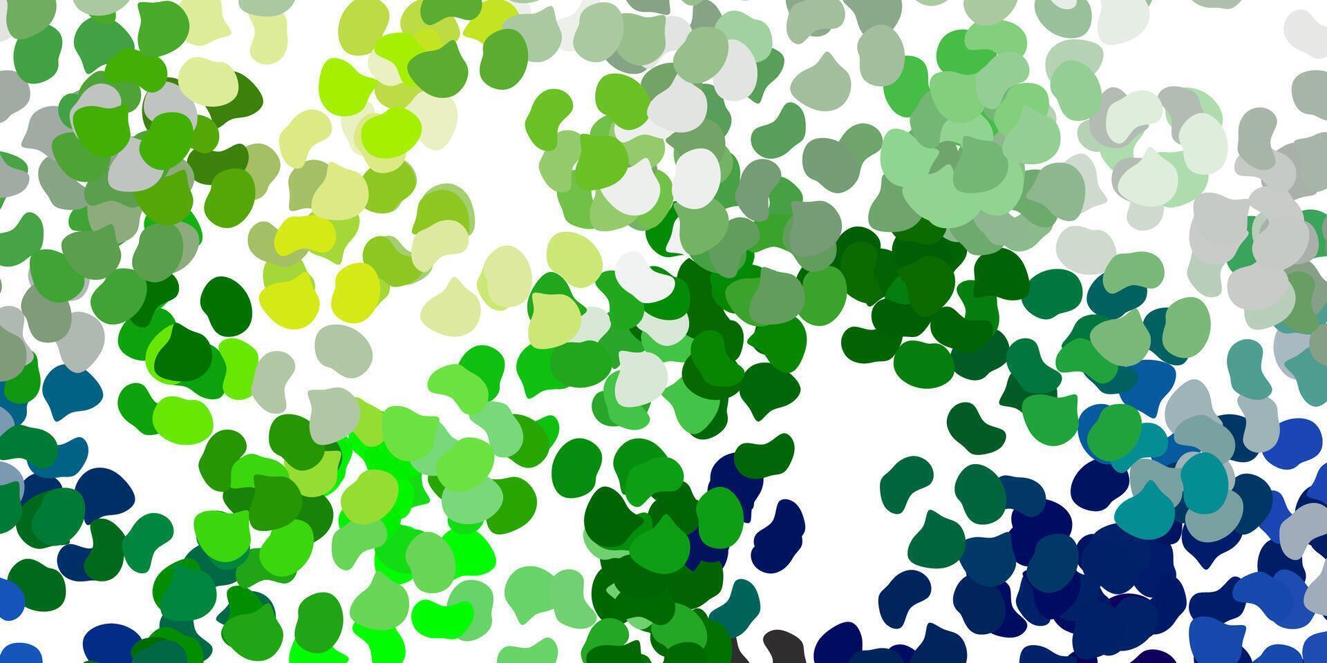 ljusblå, grön vektorbakgrund med kaotiska former. vektor