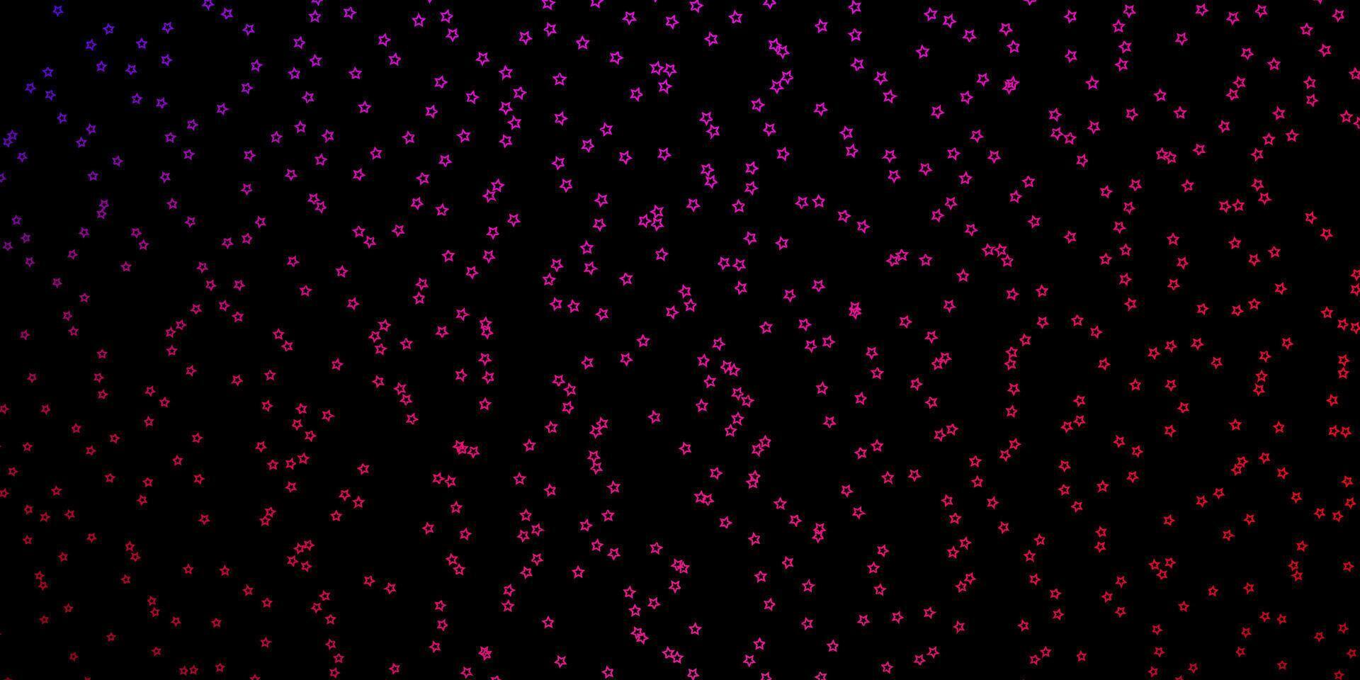 mörkblå, röd vektorbakgrund med små och stora stjärnor. vektor