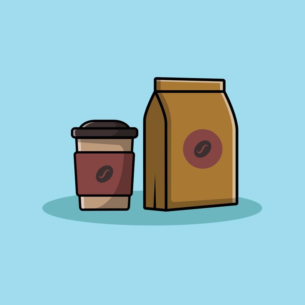 kopp och kaffe pack illustration vektor