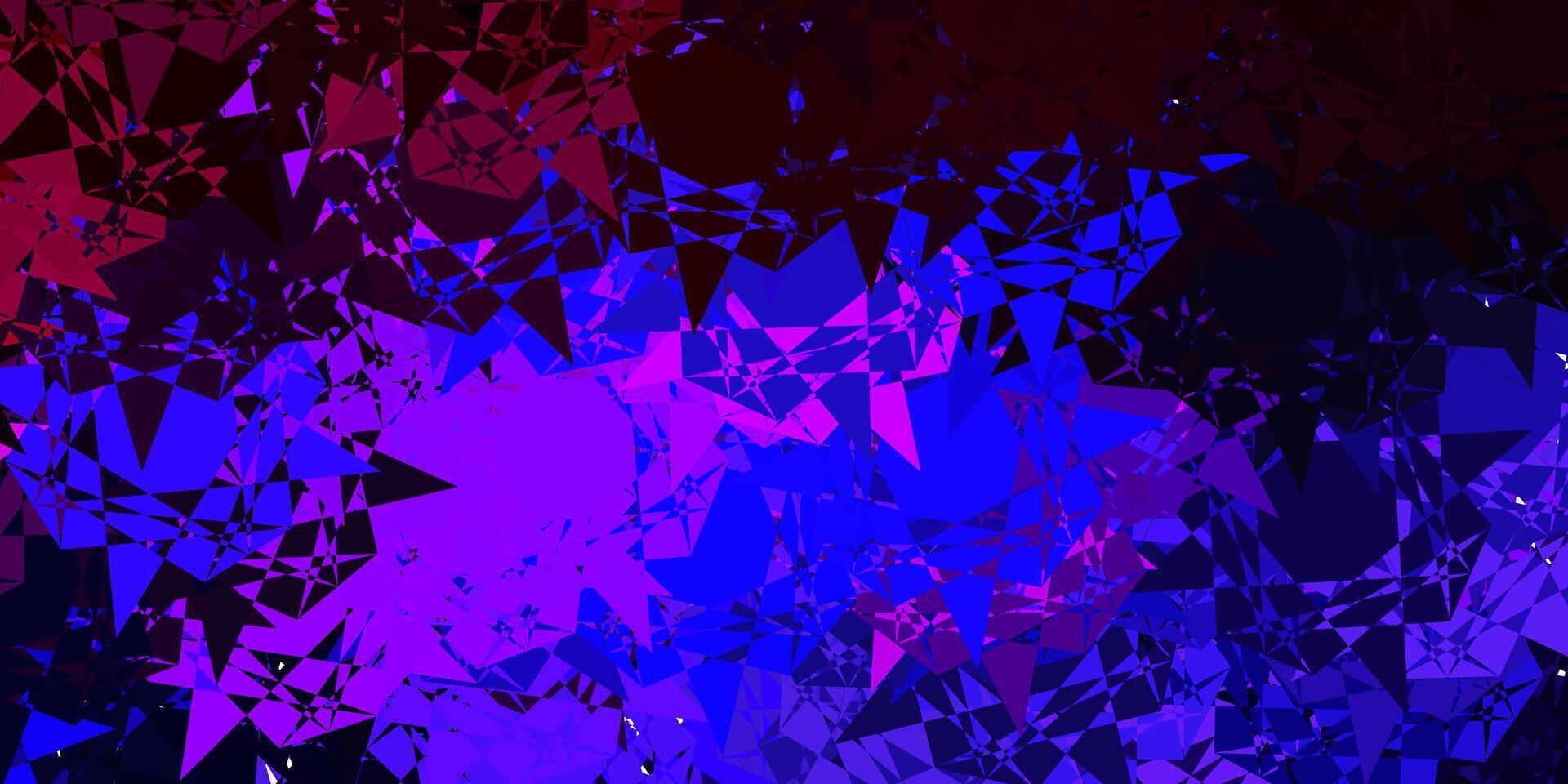 dunkelviolettes, rosa Vektorlayout mit Dreiecksformen. vektor