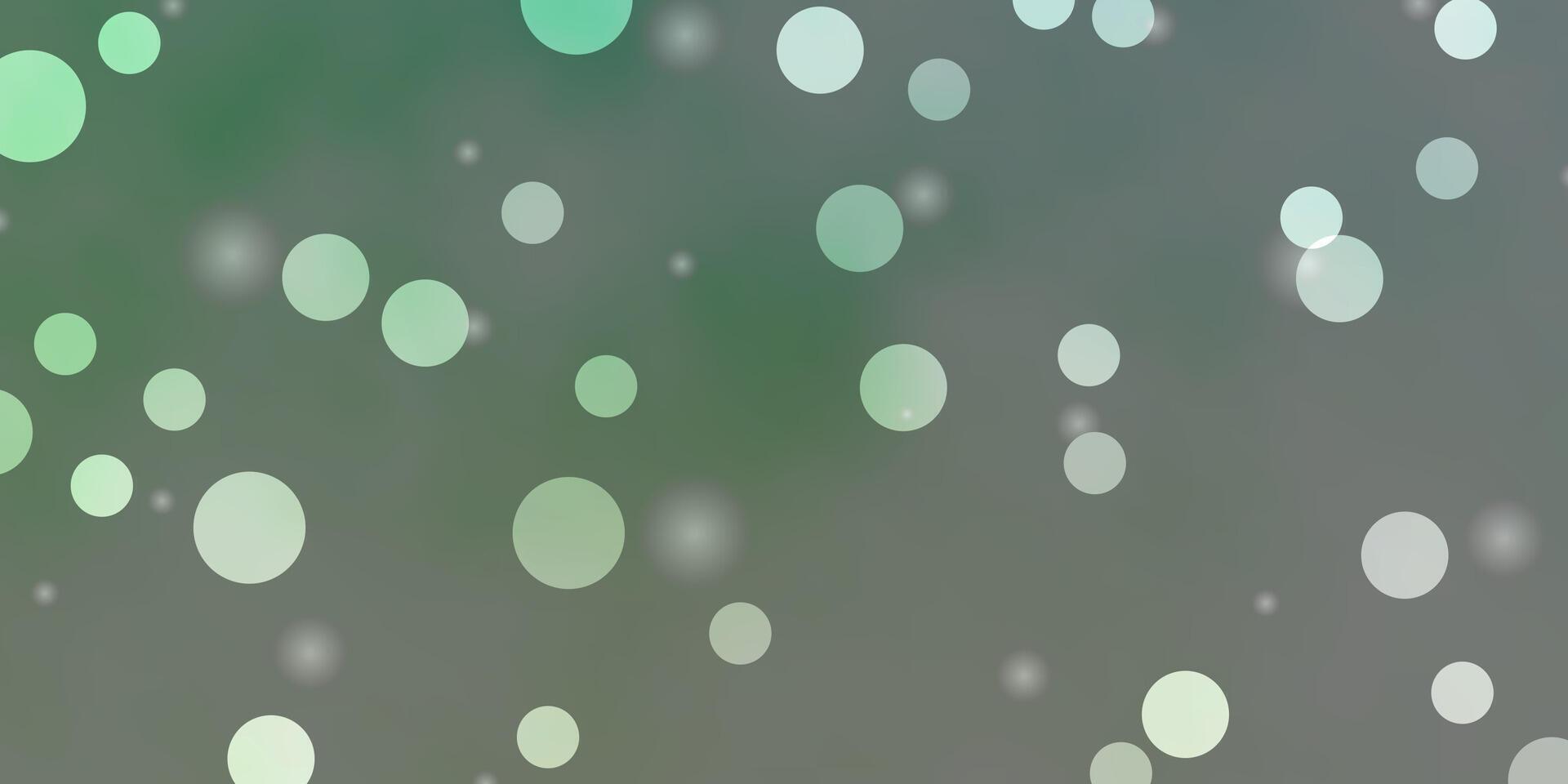 hellgrüner Vektorhintergrund mit Kreisen, Sternen. vektor