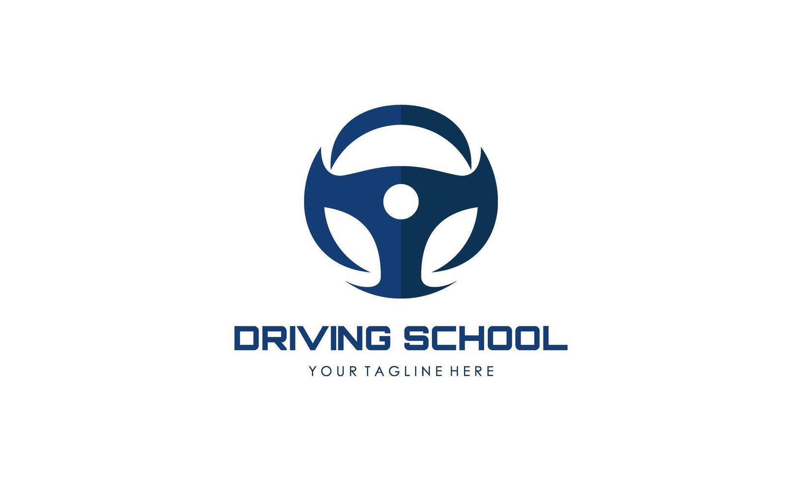 Fahren Schule Logo Vorlage. Lenkung Rad Logo vektor