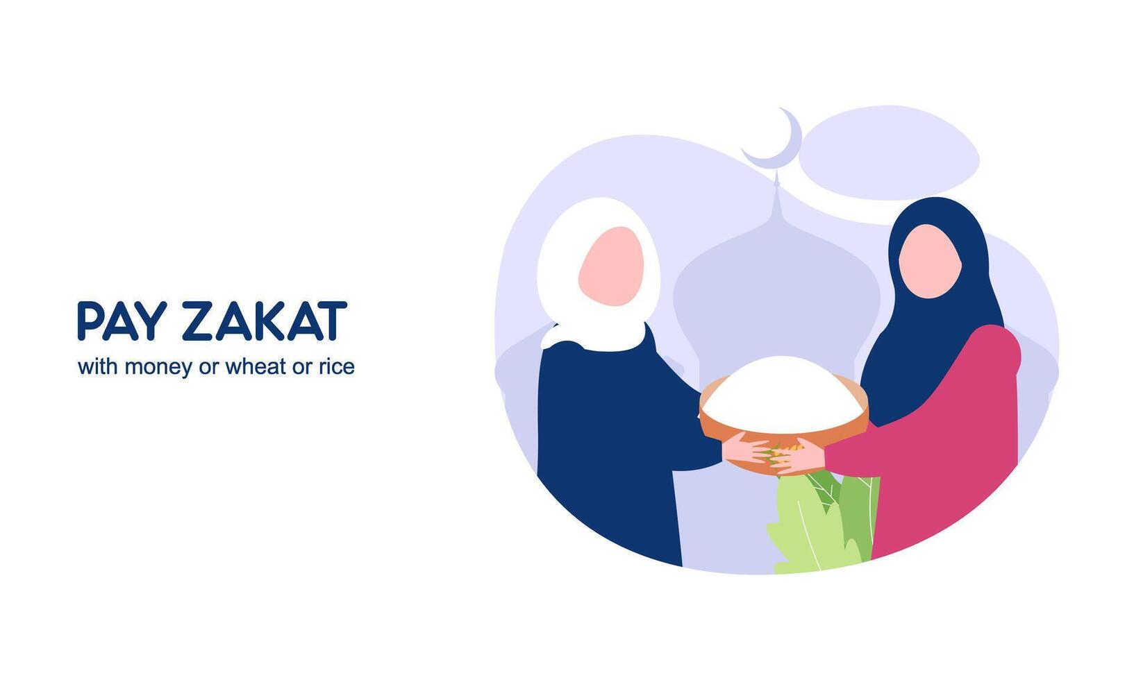 betala zakat eller uppkopplad zakat Ansökan för ramadan begrepp vektor