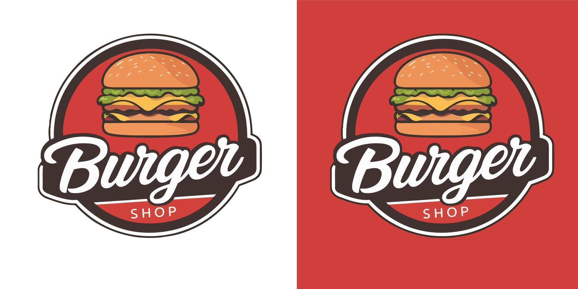 vektor burger affär logotyp design