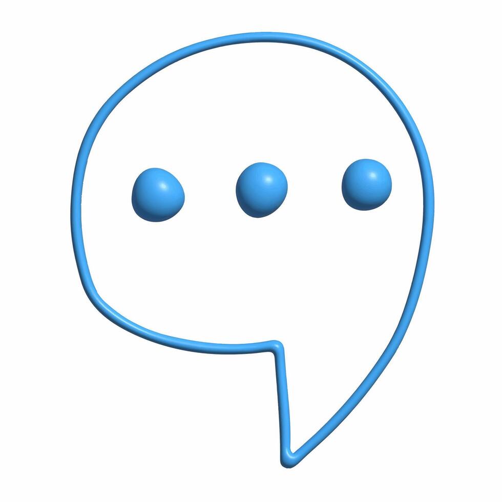 modern 3d minimal blå chatt bubblor på vit bakgrund. begrepp av social media meddelanden. 3d framställa illustration vektor