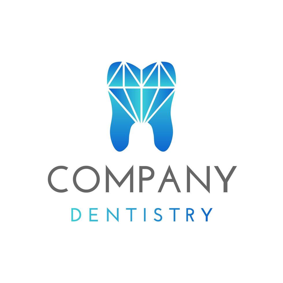 turkos dental eller tandvård logotyp med diamant form vektor