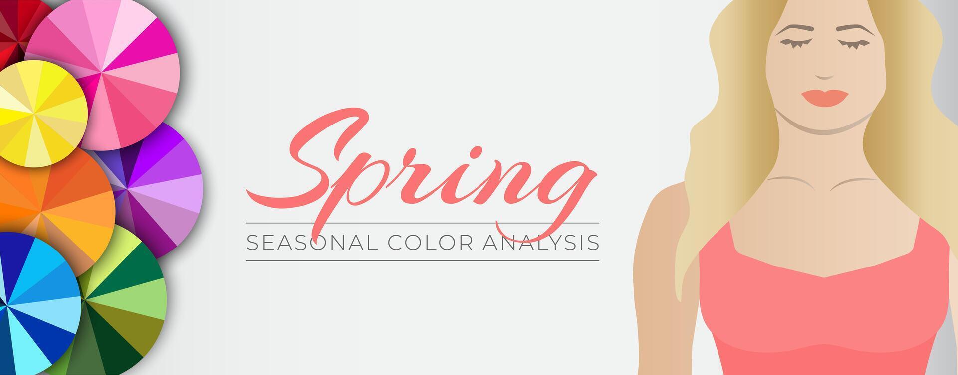 saisonal Farbe Analyse Frühling Banner Illustration mit Farbe Räder vektor