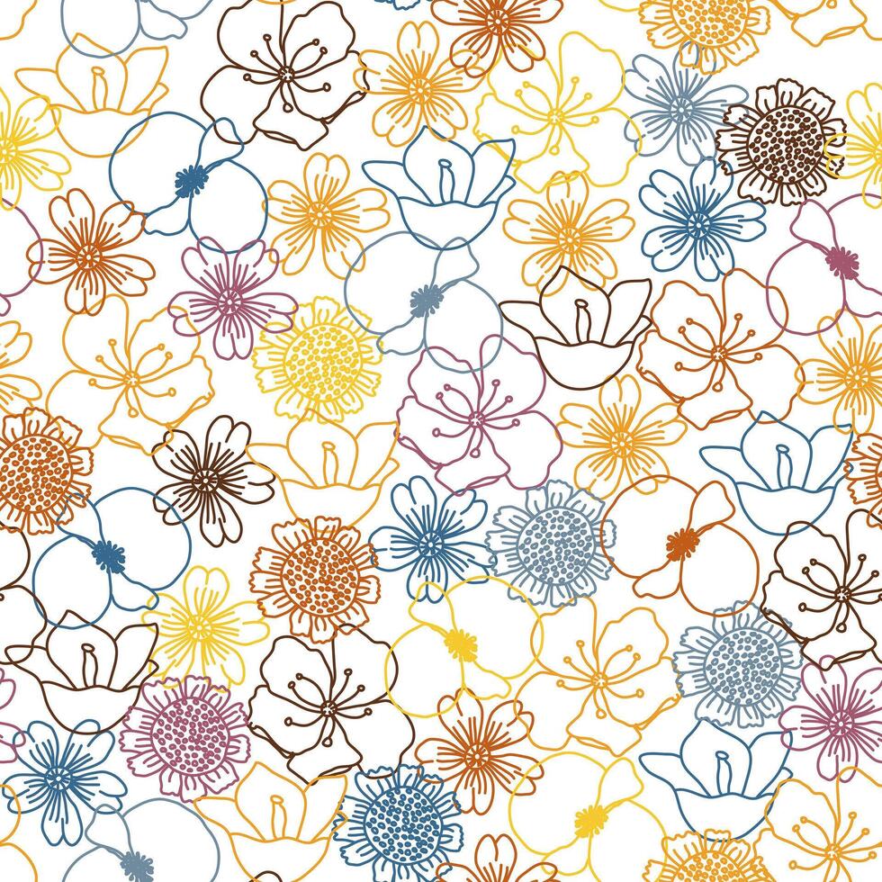 bunt lila Blumen- Muster Hintergrund vektor