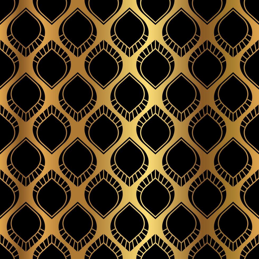 Gold schwarz Kunst Deko Jahrgang Muster Design vektor