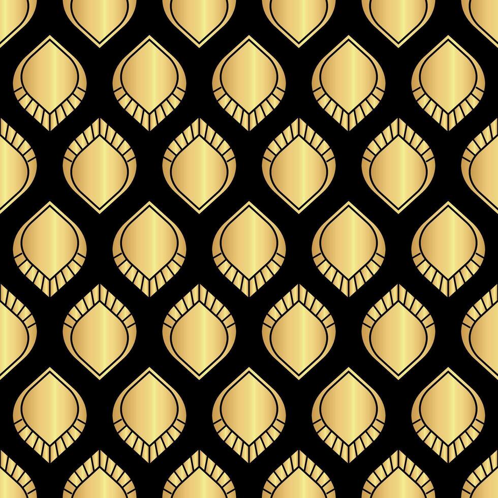 Kunst Deko schwarz Gold Muster mit geometrisch Formen vektor