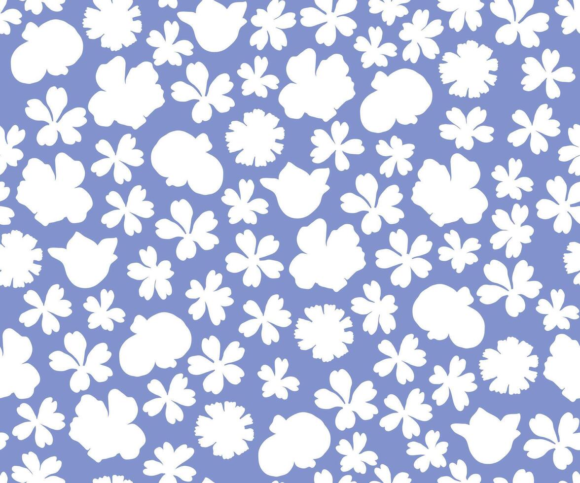 blå vit blommig mönster bakgrund vektor