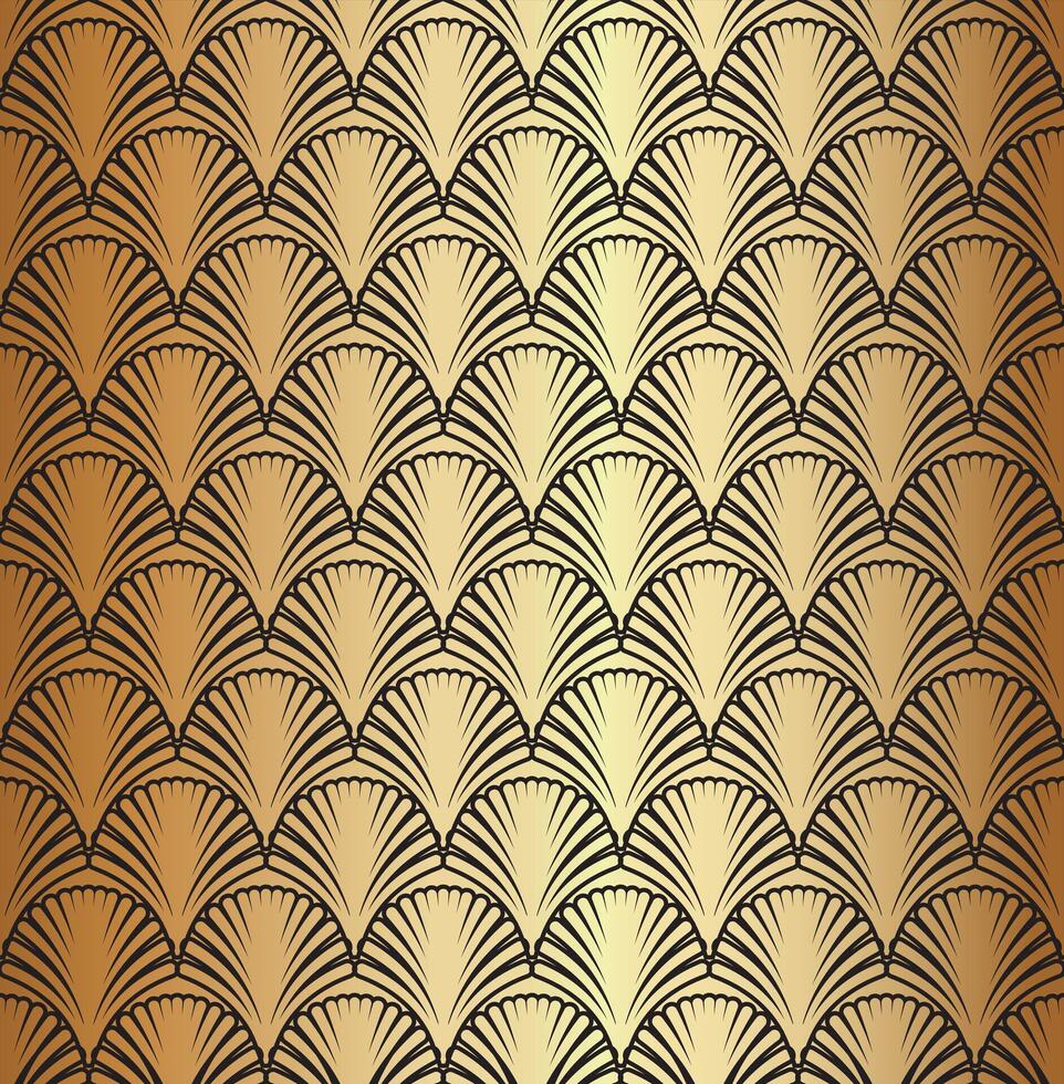 Gold schwarz geometrisch Kunst Deko Muster Design vektor