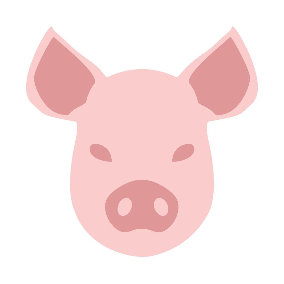 Schwein inländisch Bauernhof Tier Gesicht oder Kopf isoliert Illustration Symbol vektor