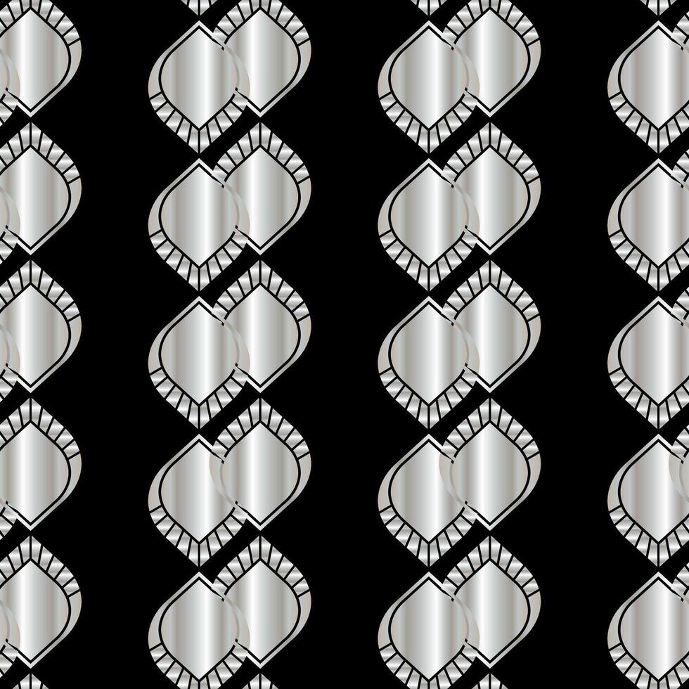 konst deco svart silver- mönster design vektor