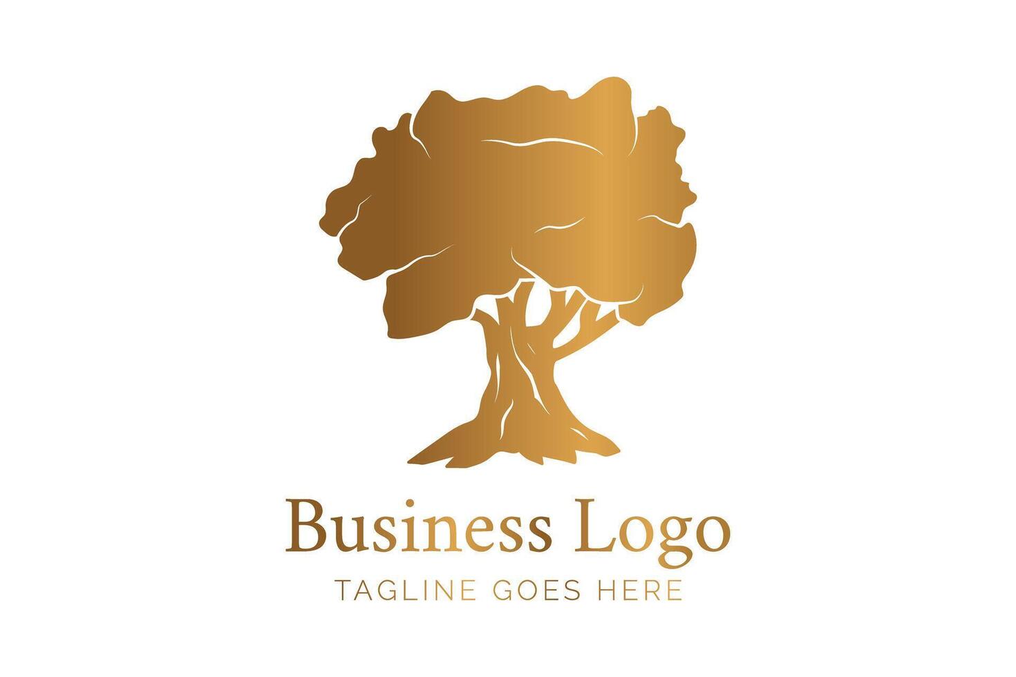 Gold groß Olive Baum Logo vektor