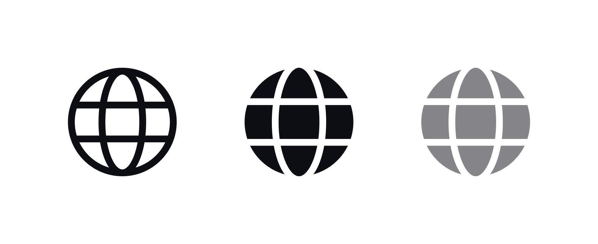 Globus-Icon-Set vektor