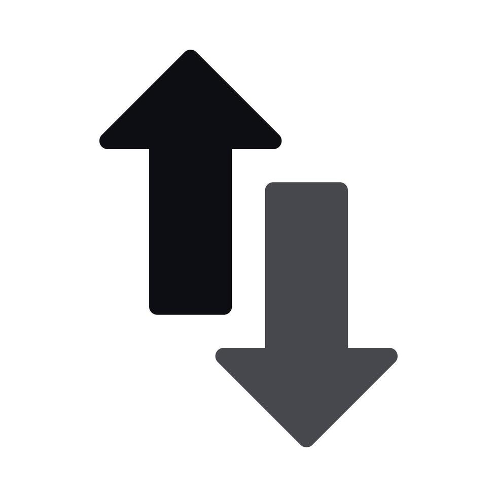 upp ner pilar ikon - riktnings navigering symbol vektor