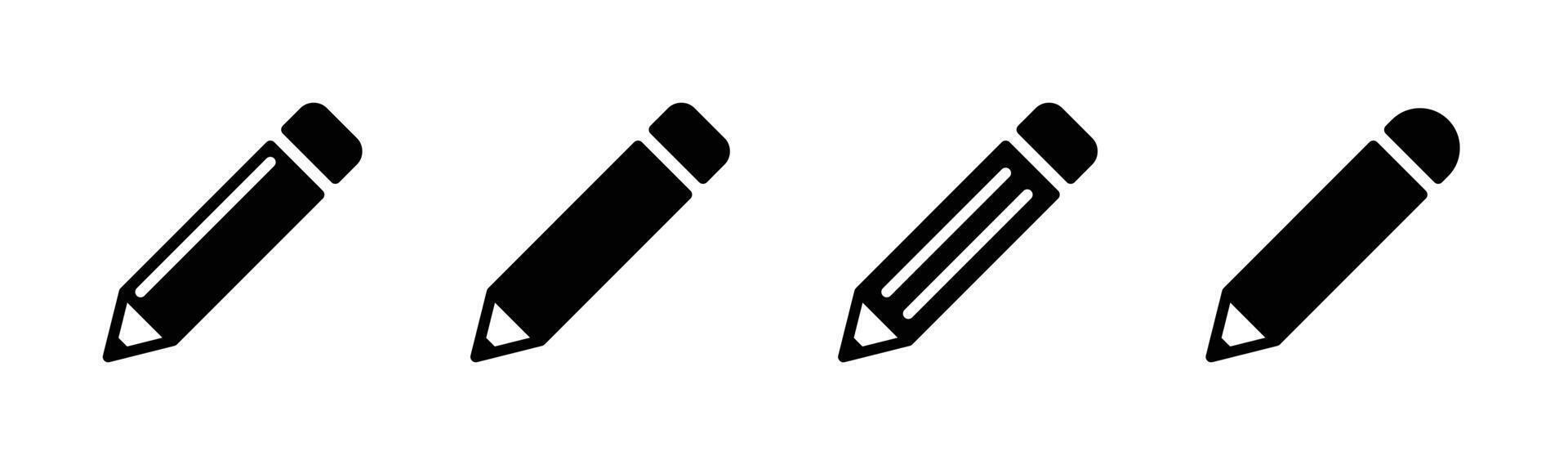 Bleistift Symbole einstellen - - Skizzierung und Zeichnung Symbole vektor