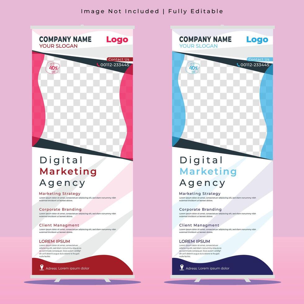 ein Vektor modern aufrollen Banner Vorlage zum Digital Marketing Agentur