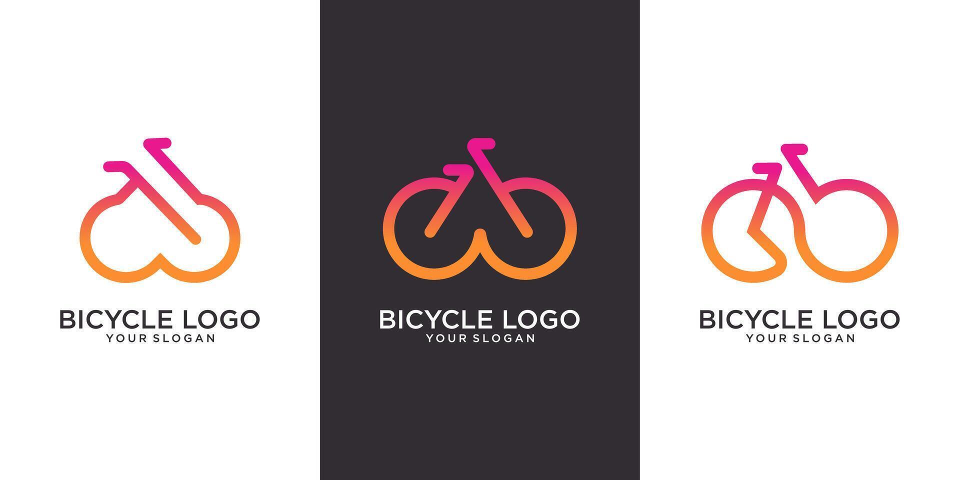 uppsättning av logotyp design mall med cykel. använda sig av som ett ikon, logotyp, identitet, i webb och Ansökan design, för utskrift på olika media . vektor