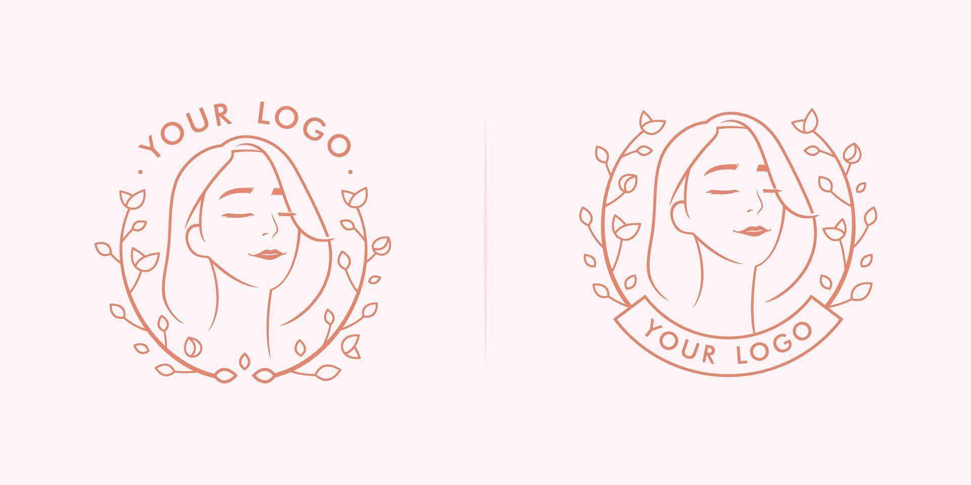 kvinna frisörsalong logotyp vektor