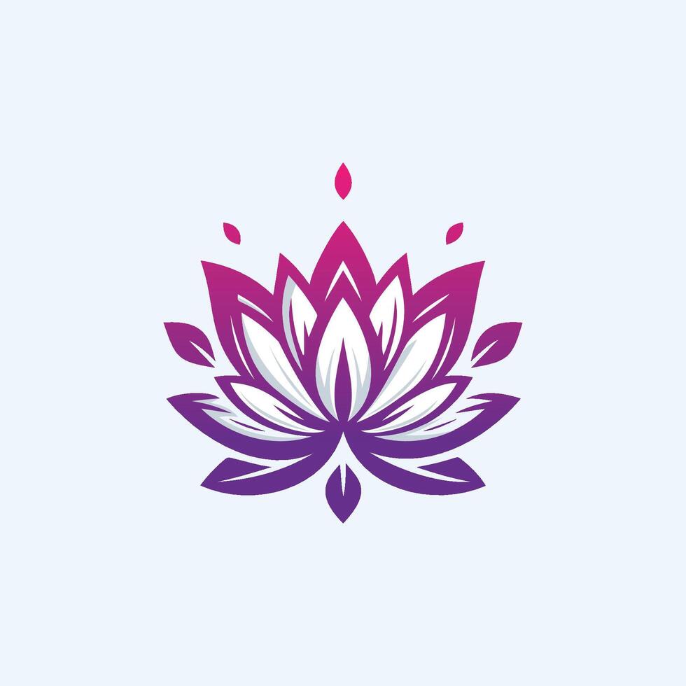 beschwingt lila und Blau Lotus Blume Logo Emblem vektor