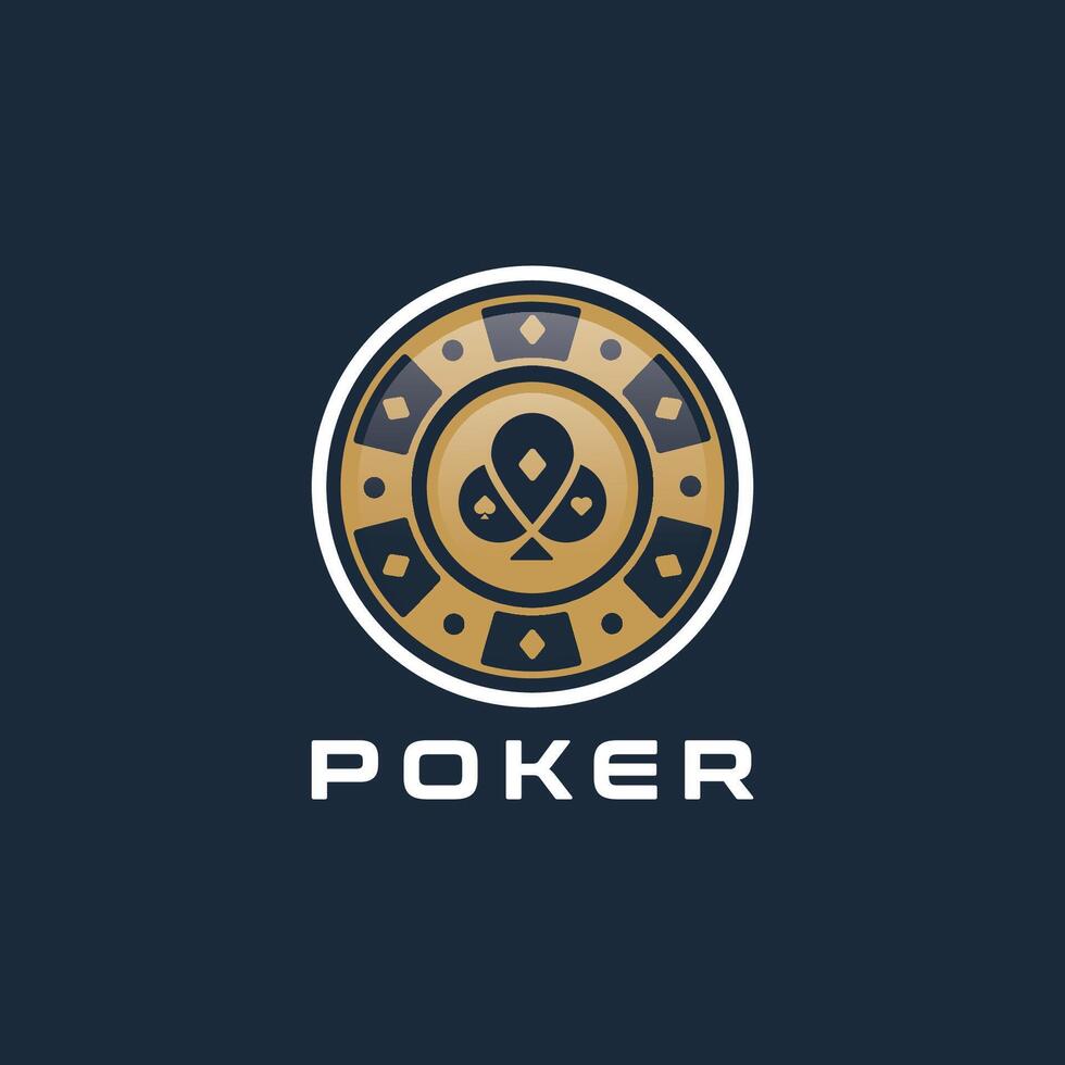 modern poker logotyp design med stiliserade spelar kort kostymer - spader, hjärtan, ruter, och klubbar. idealisk för en hasardspel eller gaming varumärke vektor