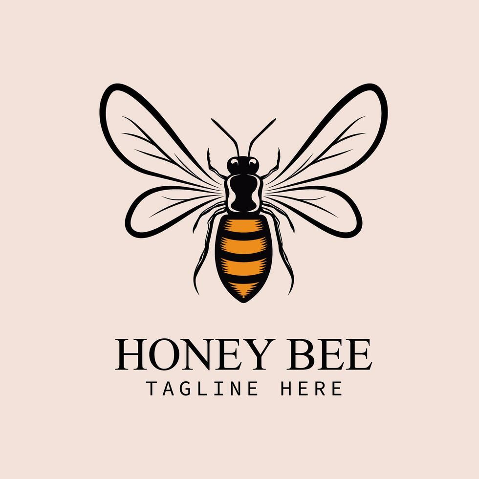 Honig Biene Logo Design Vorlage Vektor Illustration
