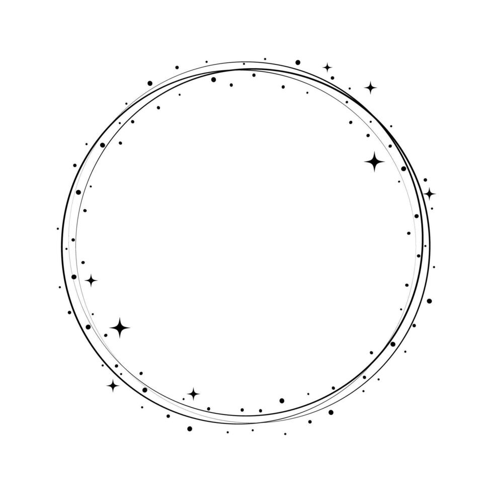 Sternkreisrahmen. Kranz rund vektor