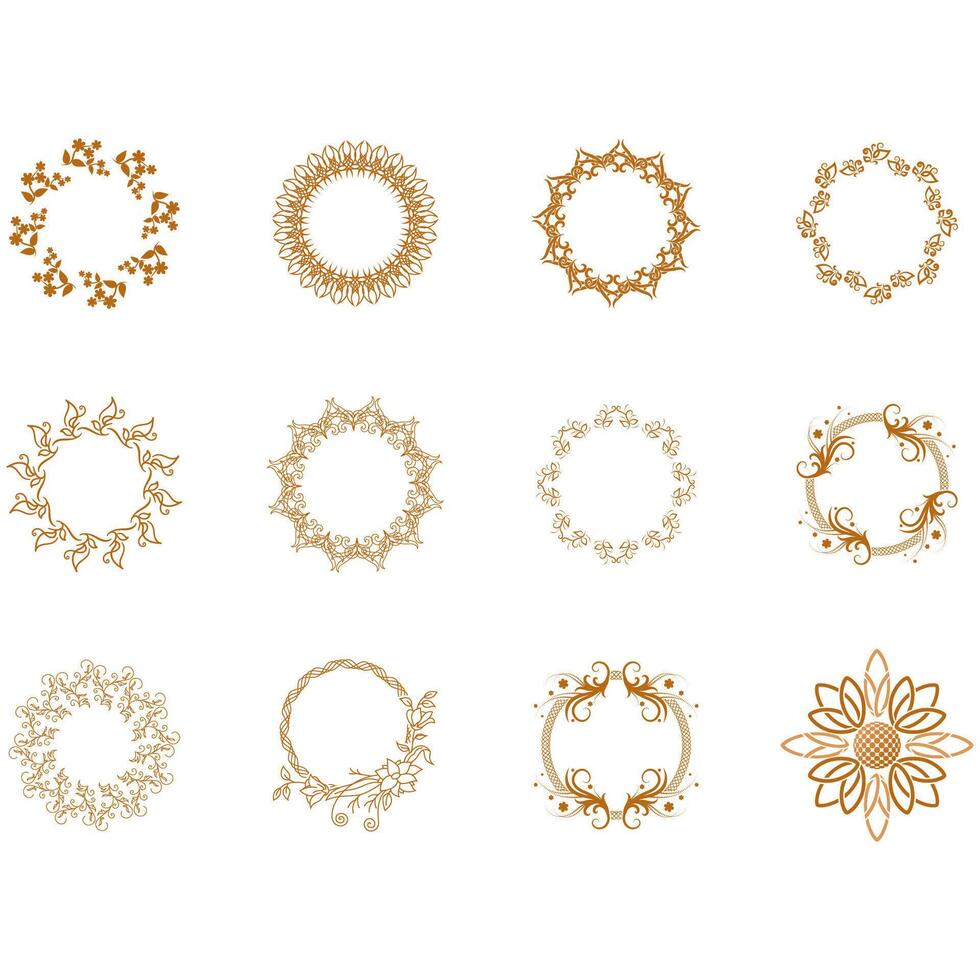 Sammlung von Kreis Ornament Logos vektor