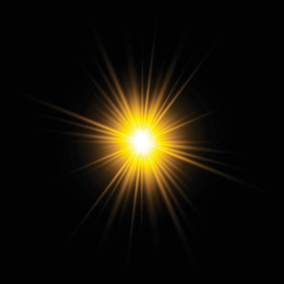 glühen und Sonne Strahl transparent Licht bewirken Satz, Linse aufflackern, Explosion, Linie, Sonne blinken, Funke. abstrakt Besondere bewirken Element Design. Blitz Licht auf schwarz Hintergrund. Vektor glühen funkeln Wirkung.