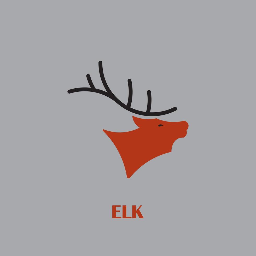 älg logotyp design med horn vektor