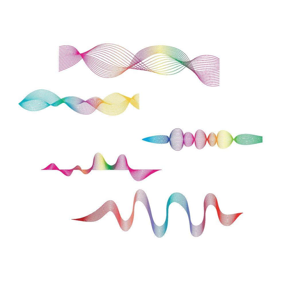 ljudvåg illustration logotyp vektor ikon mall