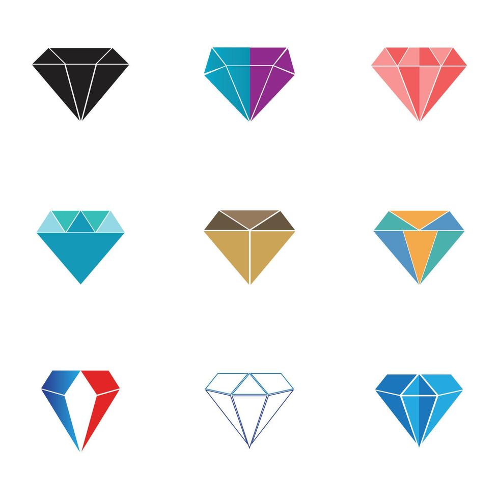 diamant logotyp mall vektor ikon illustration design