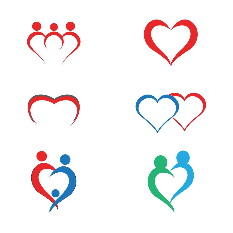 Liebe Logo und Symbole Vektor Vorlage Icons App