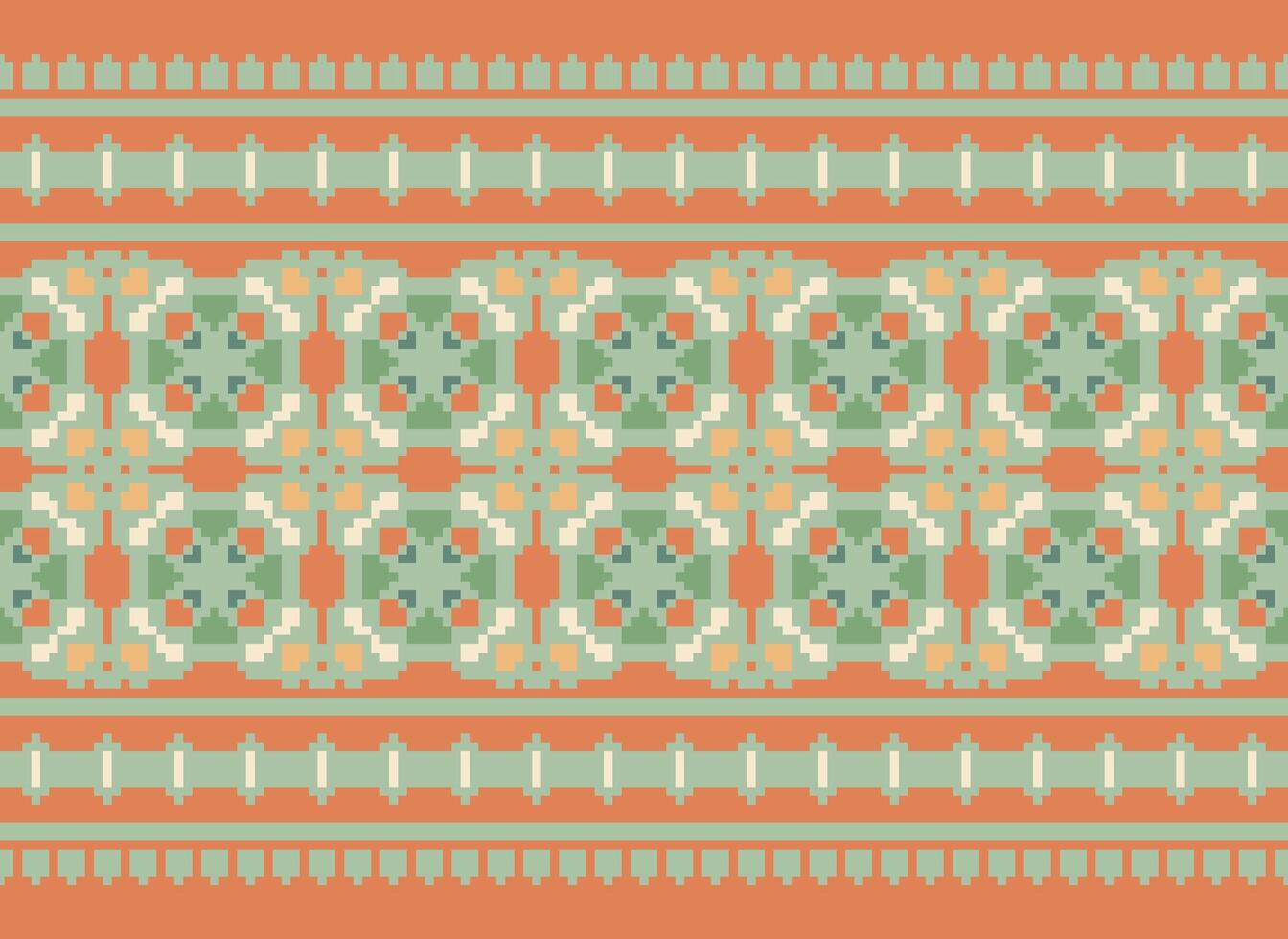 zmijanjski vez broderi stil vektor lång horisontell sömlös mönster - textil- eller tyg skriva ut ispirerad förbi korsstygn folk konst mönster från bosnien och herzegovina