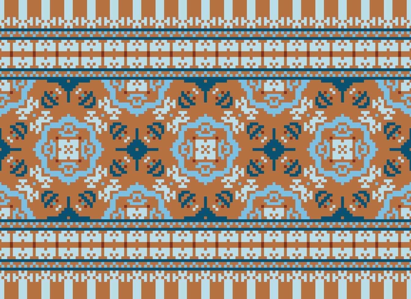 Kreuz Stich. Pixel. geometrisch ethnisch orientalisch nahtlos Muster traditionell Hintergrund. Azteken-Stil abstrakt Vektor Illustration. Design zum Textil, Vorhang, Teppich, Hintergrund, Kleidung, Verpackung