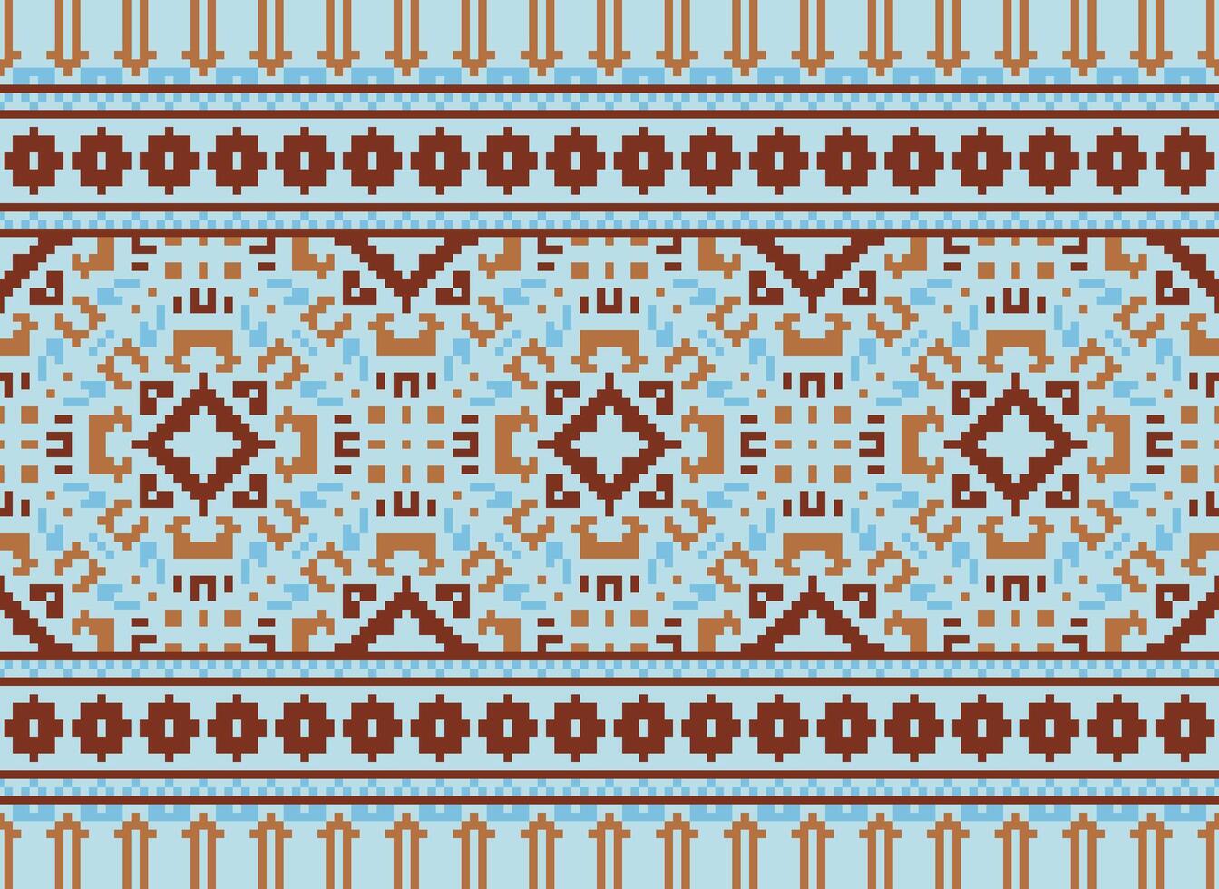 korsa sy. pixel. geometrisk etnisk orientalisk sömlös mönster traditionell bakgrund. aztekisk stil abstrakt vektor illustration. design för textil, ridå, matta, tapet, Kläder, omslag