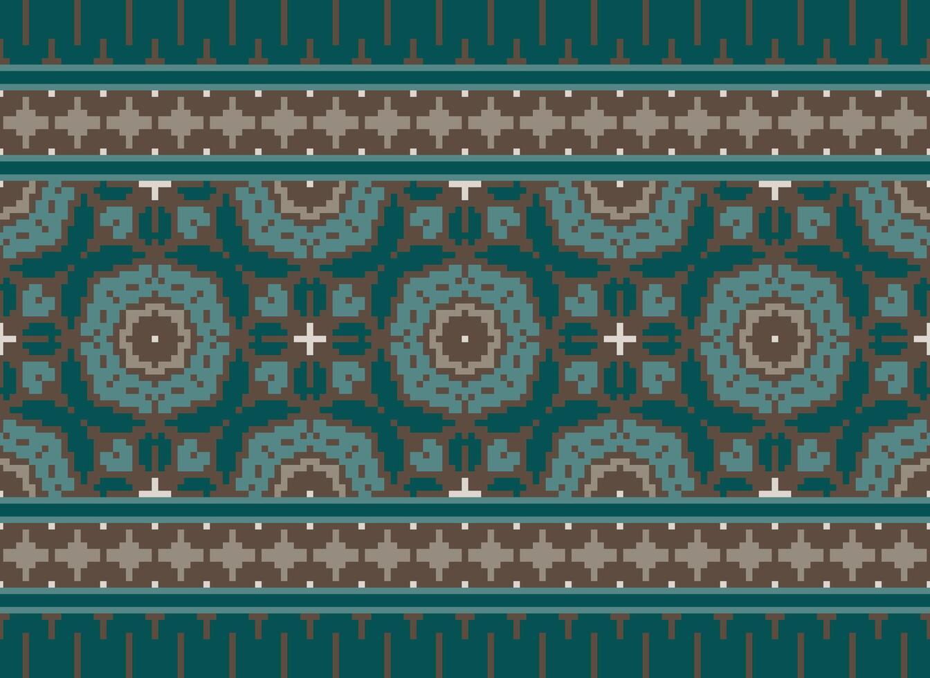 Kreuz Stich. Pixel. geometrisch ethnisch orientalisch nahtlos Muster traditionell Hintergrund. Azteken-Stil abstrakt Vektor Illustration. Design zum Textil, Vorhang, Teppich, Hintergrund, Kleidung, Verpackung